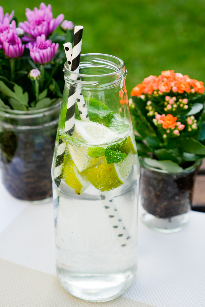 Water with lime and mint