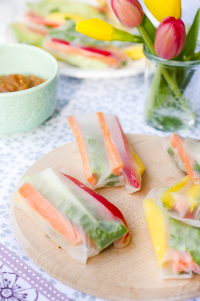 Low Carb Summer Rolls with Peanut Dip