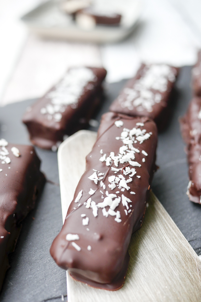 Low Carb Coconut Bars with Delicious Chocolate
