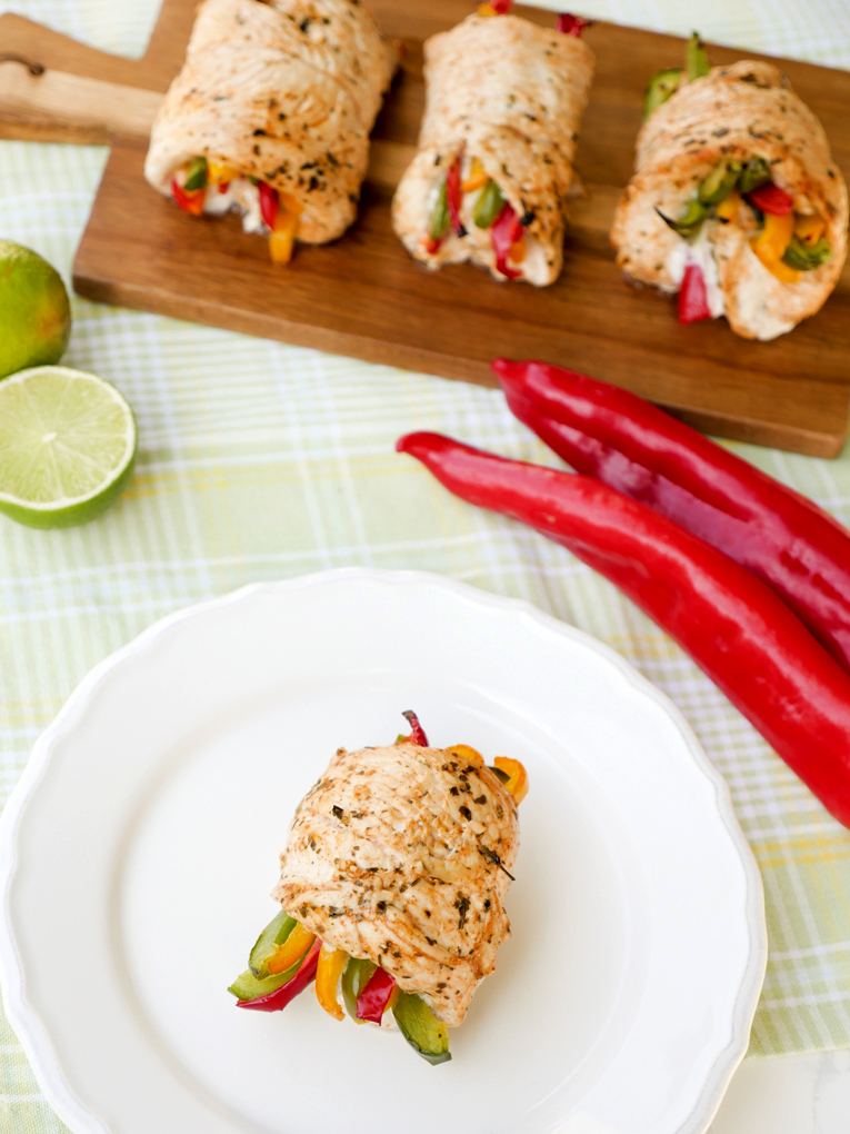 Low Carb Chicken Fajitas mit Paprika und schneller Marinade